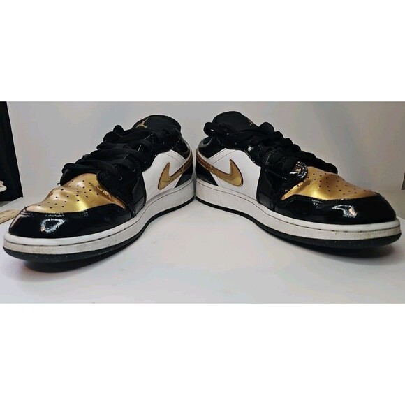 Nike Air Jordan 1 Low SE GS GOLD TOE DR6970-071 Youth 7Y Sparkle - Picture 4 of 10
